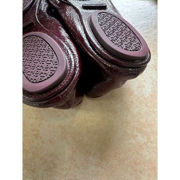 Tory Burch Travel T Ballet - Crinkle‎ in Oxblood size 7.5 M - Picture 12 of 12